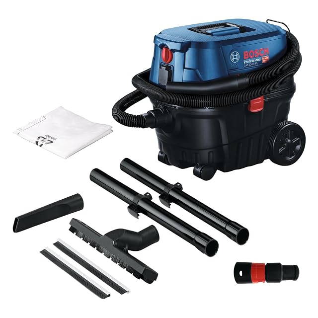 Aspirador de sólidos y líquidos Bosch Professional GAS 12-25 PL con filtro HEPA y boquilla para rincones, fotografía de producto