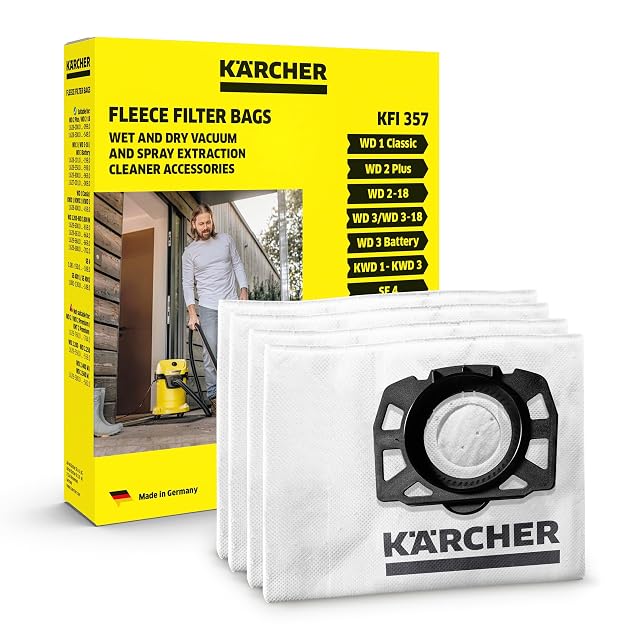 Bolsas filtrantes Kärcher KFI 357 de fieltro de tres capas, paquete de cuatro, fotografía de producto