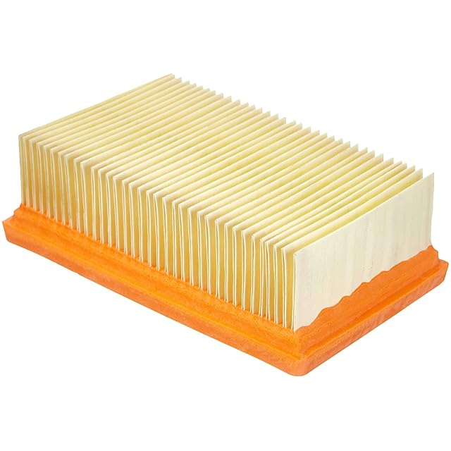 Filtro plisado plano Kärcher KFI 4410 en su caja de filtro, fotografía de producto