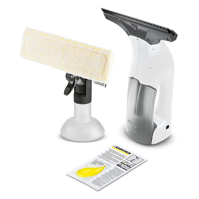 Limpiacristales eléctrico Kärcher WV 1 Plus con pulverizador y funda de microfibra, fotografía de producto