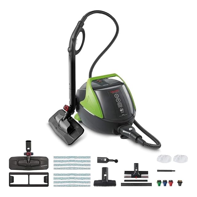 Limpiadora de vapor Polti Vaporetto Pro 95 Turbo Flexi con caldera y cabezal de suelo Vaporflexi, fotografía de producto