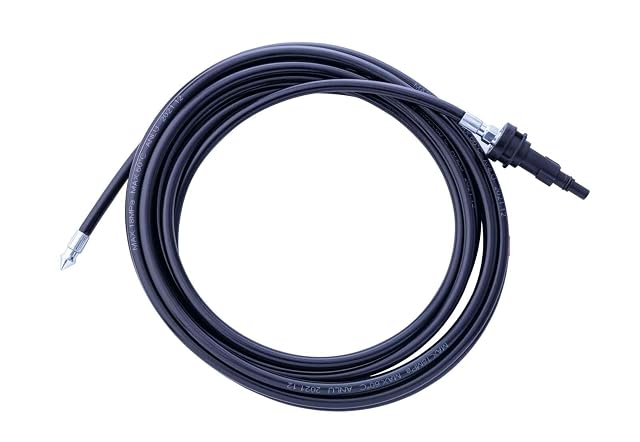 Manguera desatascadora Scheppach con rosca M22 para hidrolimpiadoras, fotografía de producto