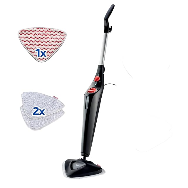 Mopa de vapor Vileda Steam Plus con cabezal triangular, PowerPad y almohadillas de microfibra, fotografía de producto